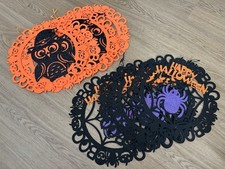 Lot Of 8 Happy Halloween Felt Hanging Decor Spider Owl