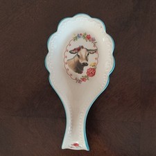 Pioneer Woman Cow Floral Ceramic Spoon Rest