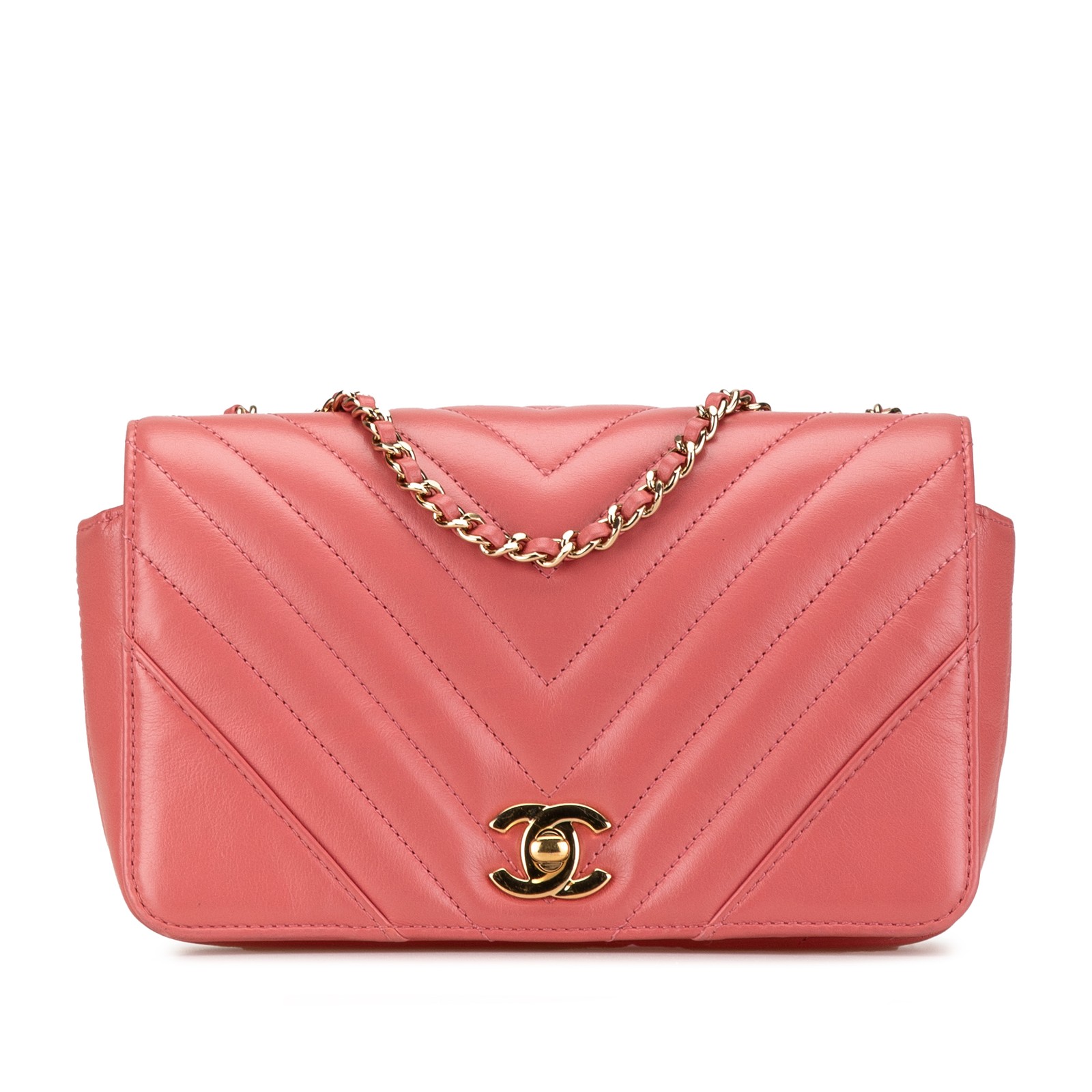 Chanel Mini Chevron Calfskin Statement Flap Bag