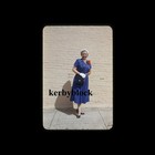 2 Vintage 1950s Kodachrome Photo Slides Woman in Blue Dress Pan Am Bag Girl PAA — photo 2