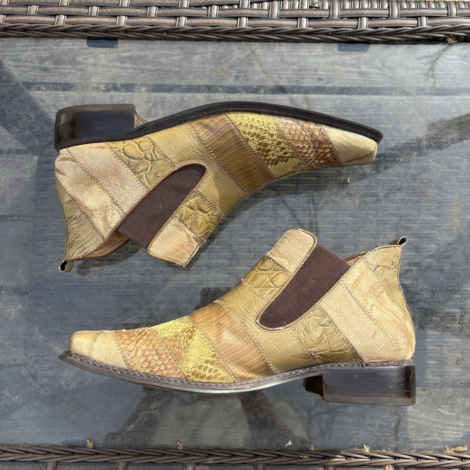 VTG Giorgio Brutini Python Snakeskin Natural Ankl… - image 7