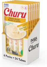 INABA Churu Cat Treats, Grain-Free Lickable Squeezable Creamy Purée Cat Treat US