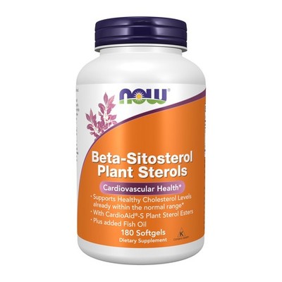 Beta Sitosterol Plant Sterols CardioAid Fish Oil 180 Softgels NOW Foods Esters
