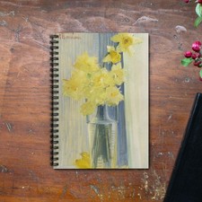 Curt Herrmann Yellow Daffodils Art Spiral Notebook - Floral Ruled Journal