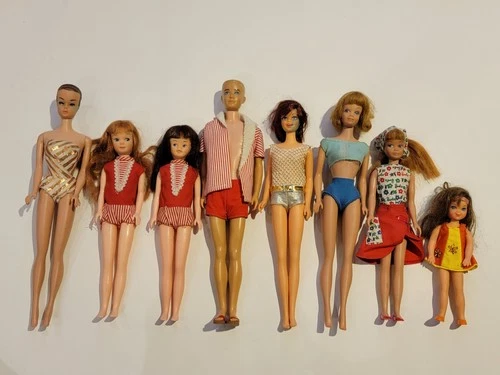 Vintage 1960's Barbie Doll & Clothing Lot, Ken, Skipper, Tutti, Casey, Midge