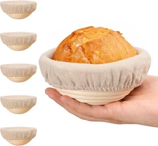 5 Inch Mini Banneton Bread Proofing Basket Set of 6 for Sourdough Baking Baskets