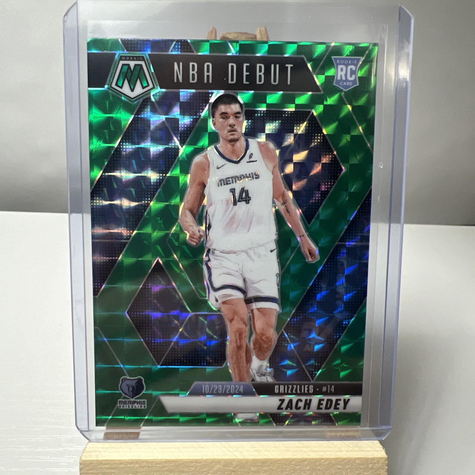 2024 Mosaic Zach Edey RC #251 Green Mosaic NBA Debut Memphis Grizzlies I
