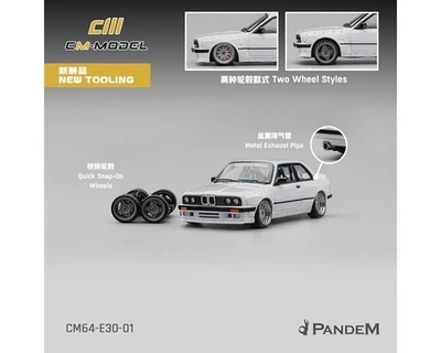 CM Model 1:64 Pandem BMW M3 E30 – Pearl White - Image 1 of 3