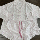 POTTERY BARN LoveShackFancy FLORAL TRELLIS SATEEN PAJAMA SET~PINK & BLUE AVAIL