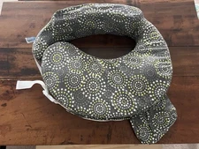 My Brest Friend Original Nursing Pillow: Gray & Yellow Firework Geometric design
