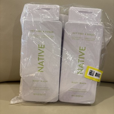 Native Body Wash Key Lime & Sugar 18 oz, Sulfate & Paraben Free, 2 Pack