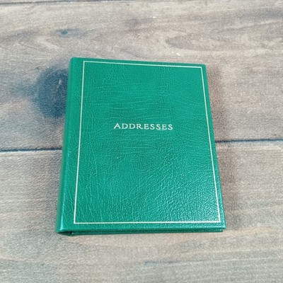 Smythson of Bond Street Green Grained Leather Address Book Made in England Gold