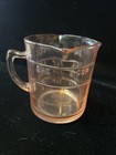 KELLOGG'S Measuring Cup Pink Depression Glass 1 Cup 3 Spout Hazel Atlas VINTAGE — photo 3