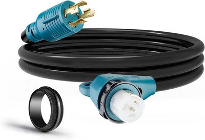 Generator Extension Cord, 30A 4 Prong Locking Generator L14-30P Male to 50A Mari
