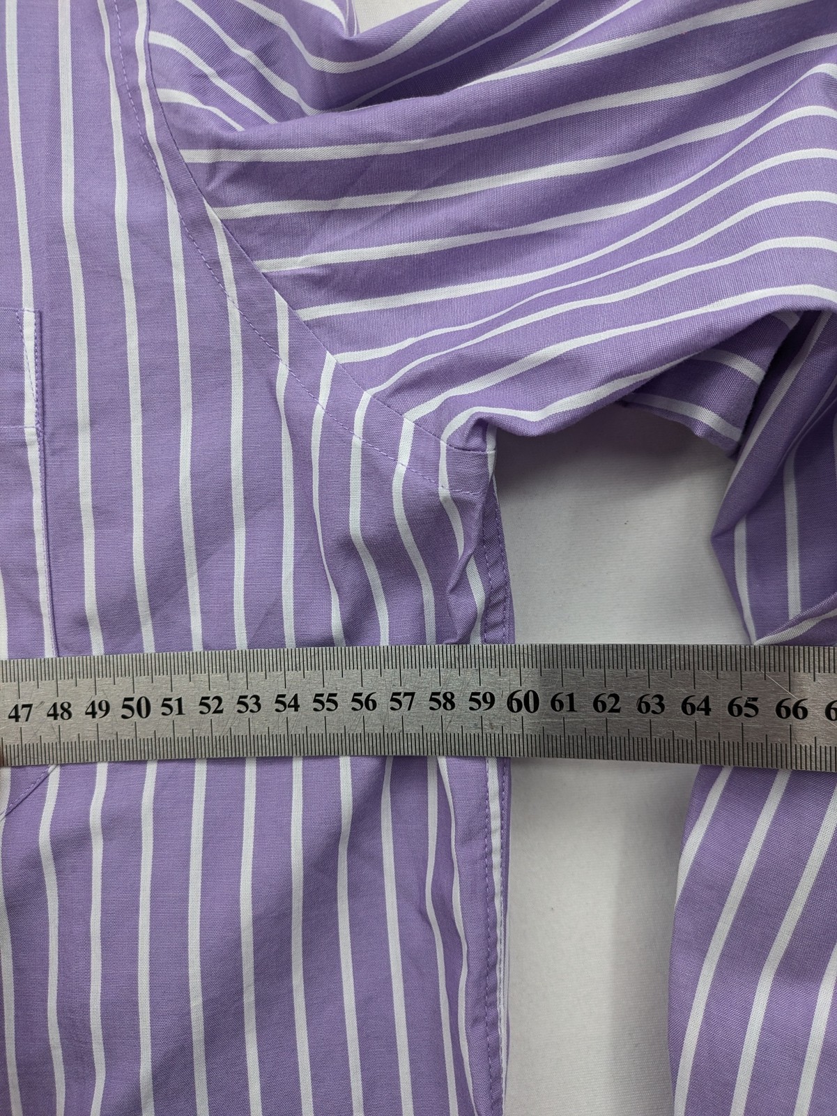 C. Comberti Herren Hemd Gr L 41/42 Langarm Gestreift Lila Weiß Bügelleicht image 9