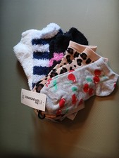 6 Pair Socks 3 Cozy Low-Cut Fuzzy Socks/3 Low Cut Ankle Sz 4-10 Happy Easter