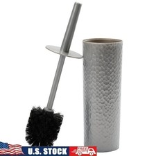 Toilet Brush Set Hammered Texture Hygienic Rust Resistant Storage Cleaning Tool