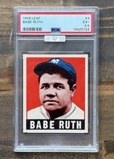 1948 Leaf Babe Ruth #3 GORGEOUS PSA 5.5 EX+ MBA SILVER