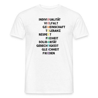 Demokratie Werte Der Vielfalt Männer T-Shirt