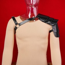 Male Pu Leather Adjustable Body Chest Harness Costume Cosplay Shoulder Armors SM