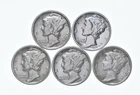 High Grade Lot 1937 1935 1935 1936 1936 Mercury Dime Collection *290