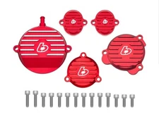 Kawasaki KLX140 TB Parts Billet Dress Up kit, Red w/Ti Hardware - KLX 140 R F L