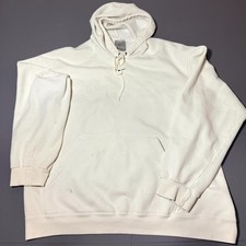Vintage Nike White Sweatshirt Mens XL Center Swoosh Y2K Distressed Center Pocket