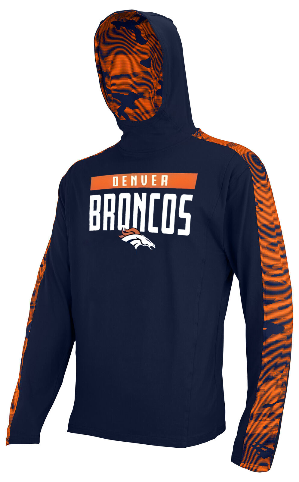 Легкая толстовка с капюшоном Zubaz NFL Mens Denver Broncos с камуфляжными вставками