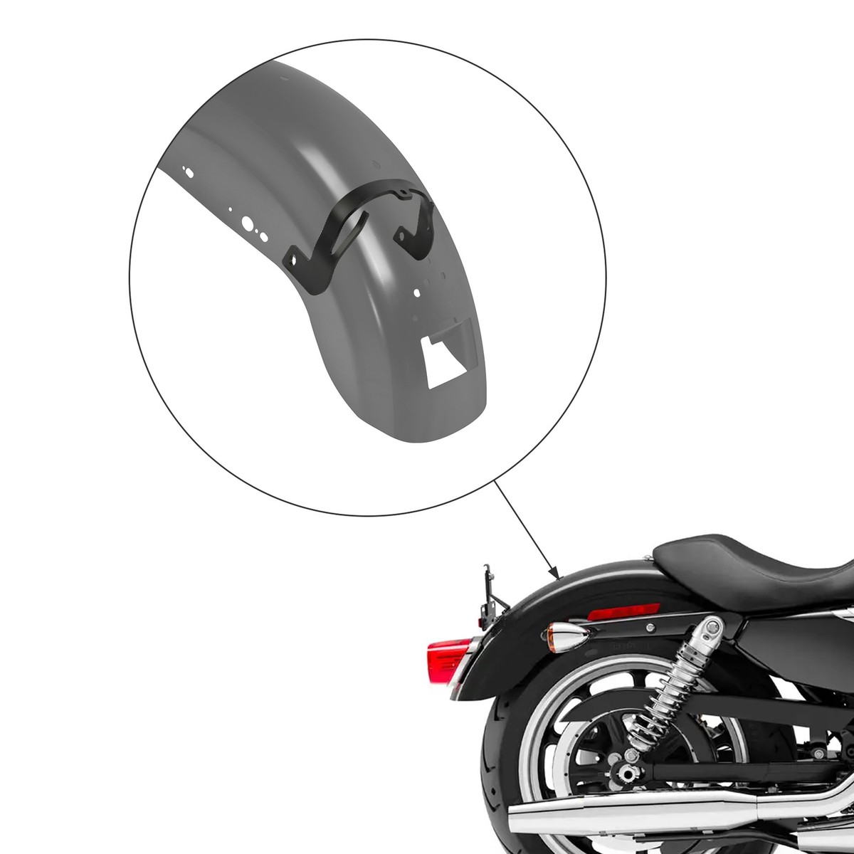 Rear Fender & Mount Bracket Fit For Harley Sportster XL Models