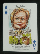 2008 Politicards Playing Card Red Back Hillary Clinton Ace Spades