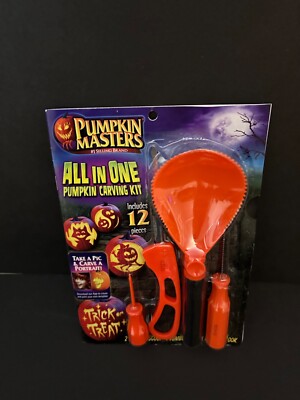 Halloween Pumpkin Masters SELFIE All In One Carving Party Kit 12 PCS 8 Patterns