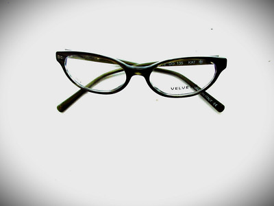 VELVET EYEGLASS FRAME MADE IN ITALY SEMI ''KAT'' COLOR TABBY TORTOISE FULL RIM