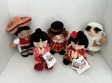 It's A Small World Disney Bean Bag Plush Lot Japan China England Mexico Alaska