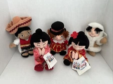 It's A Small World Disney Bean Bag Plush Lot Japan China England Mexico Alaska