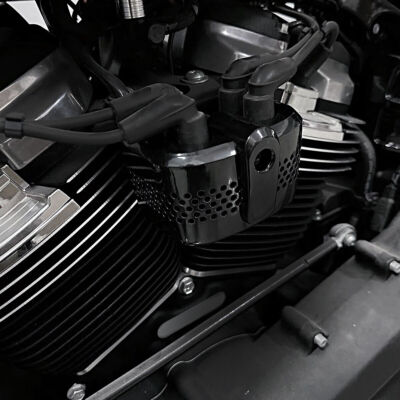 HDBUBALUS Motorcycle Coil Cover Ignition Coil Cover Fit For Harley Softail Breakout Street Fat Bob 2018-later Models Black & White - View #7