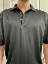 PGA Tour Polo Golf Shirt Men's Size M Medium Short Sleeve Black