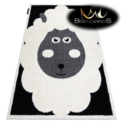 Amazing Kinderteppich JOY SHEEP, zwei Ebenen Vlies CREME/SCHWARZ beste Qualität