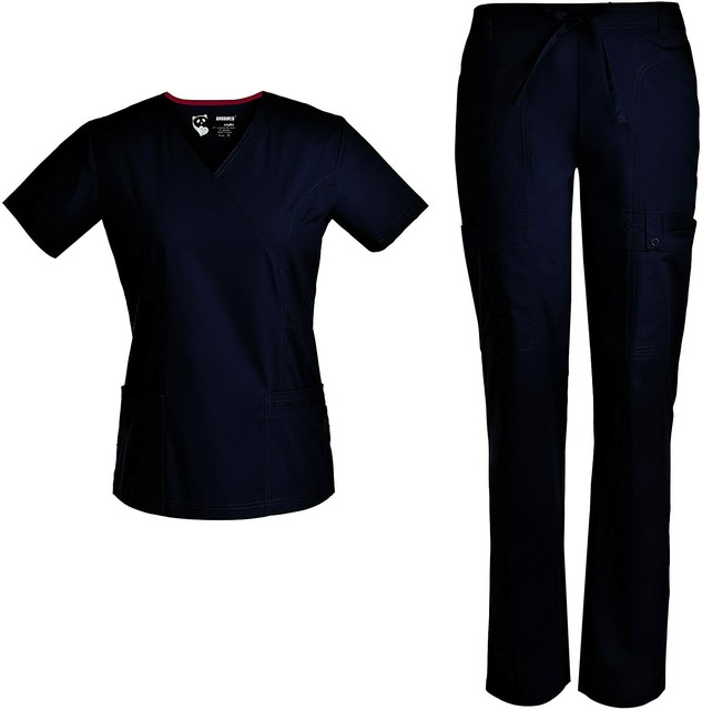 Pandamed Women Nurse Stretch Scrubs Set Medical Uniforms ...