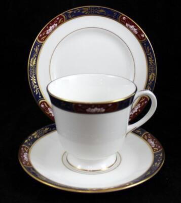 Royal Worcester Prince Regent Trio Palladian Shape Cup & Saucer Bread and Butter