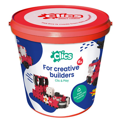 CLICS Eimer Feuerwehr Helden Bauspielzeug Konstruktion Clix Hero MINT Spielzeug