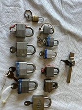 Vintage (11) Master Locks, Brinks, Safe, + PADLOCKS Sliding Glass Lock