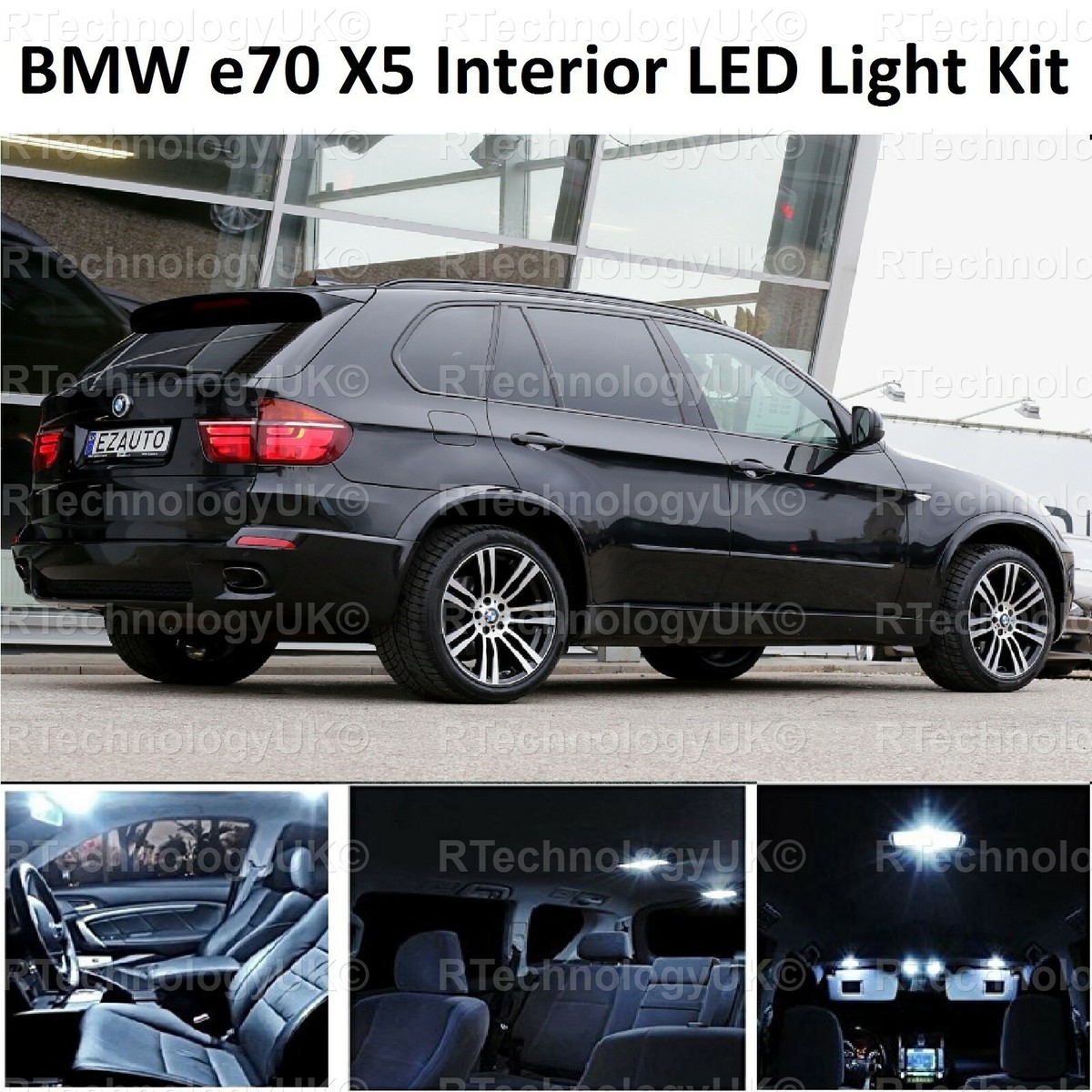 PREMIUM BMW X5 E70 INTERIOR PURE WHITE FULL UPGRADE LED LIGHT BULBS KIT