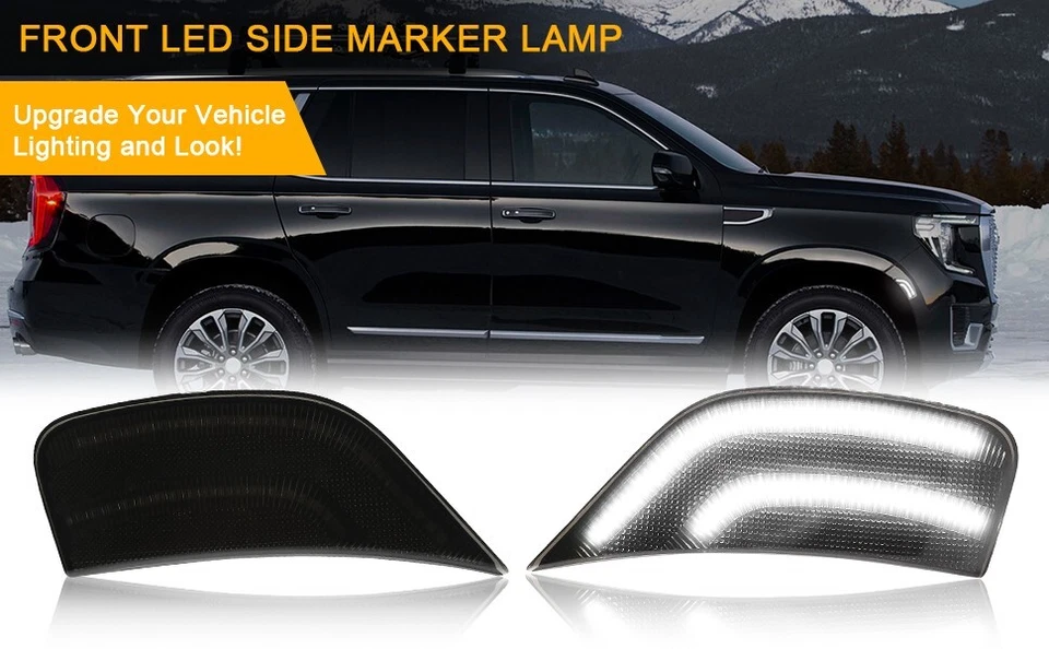 LED Side Marker Light Fit For 2021-up GMC Yukon XL Chevy Tahoe Suburban Cadillac Foto 3 de 4