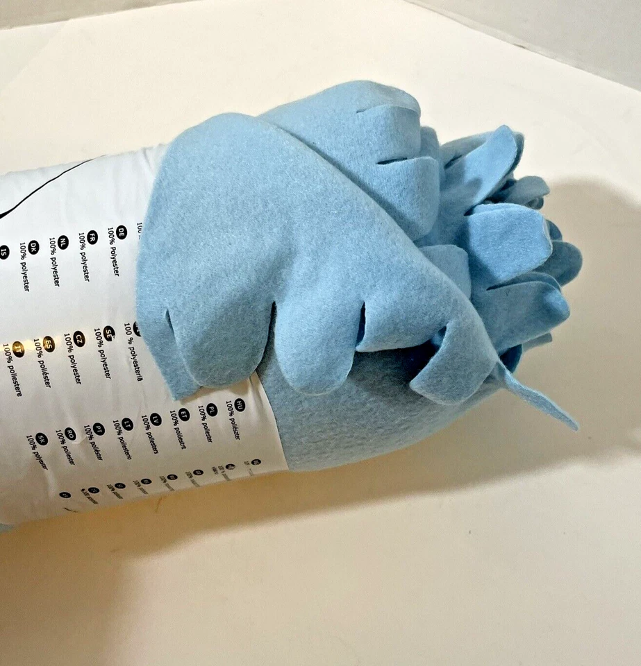 NEW Ikea PolyFleece Blanket Throw  51 x 67 Blue Polarvide Scallop Discontinued - Image 3 of 4