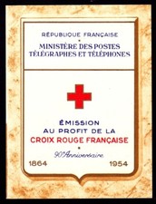 Timbres Carnet "Croix-Rouge" n° 2003 de 1954- neufs ** - Verso/Descrip  3 Photos