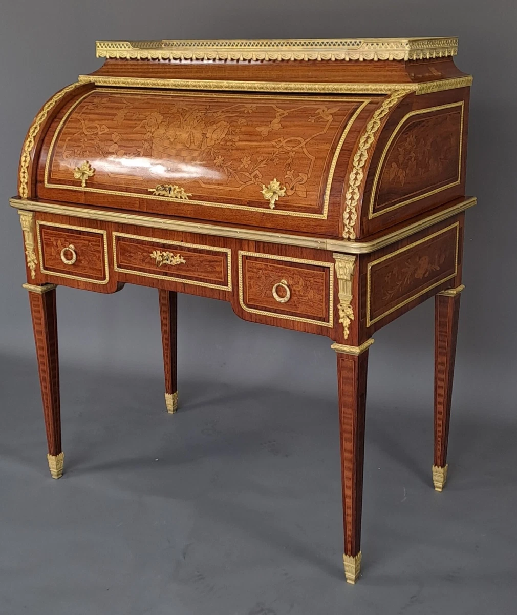 Grande Armoire De Poupée Ancienne – Style Louis XVI – Bois Et Bronze – Début 1900