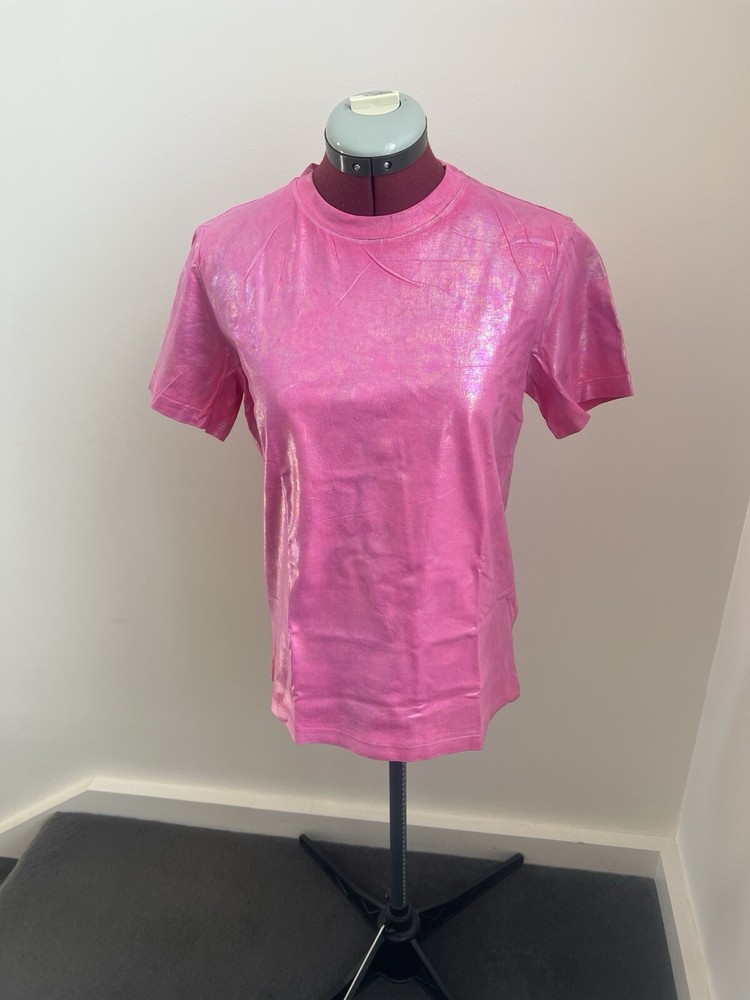 MSGM  PINK 100% COTTON T SHIRT