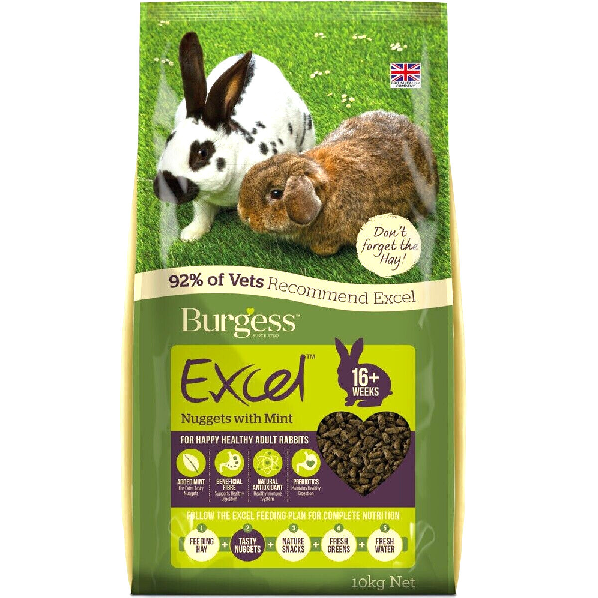 EXCEL ADULT RABBIT NUGGETS 1.5kg, 3kg, 10kg : Burgess Small Pet Food Bunny Feed