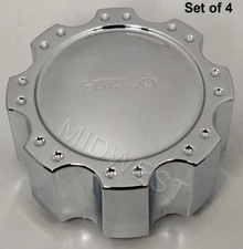 4 New Chrome Helo 791K149N HE791 Maxx 8 Lug Snap In Wheel Rim Center Caps