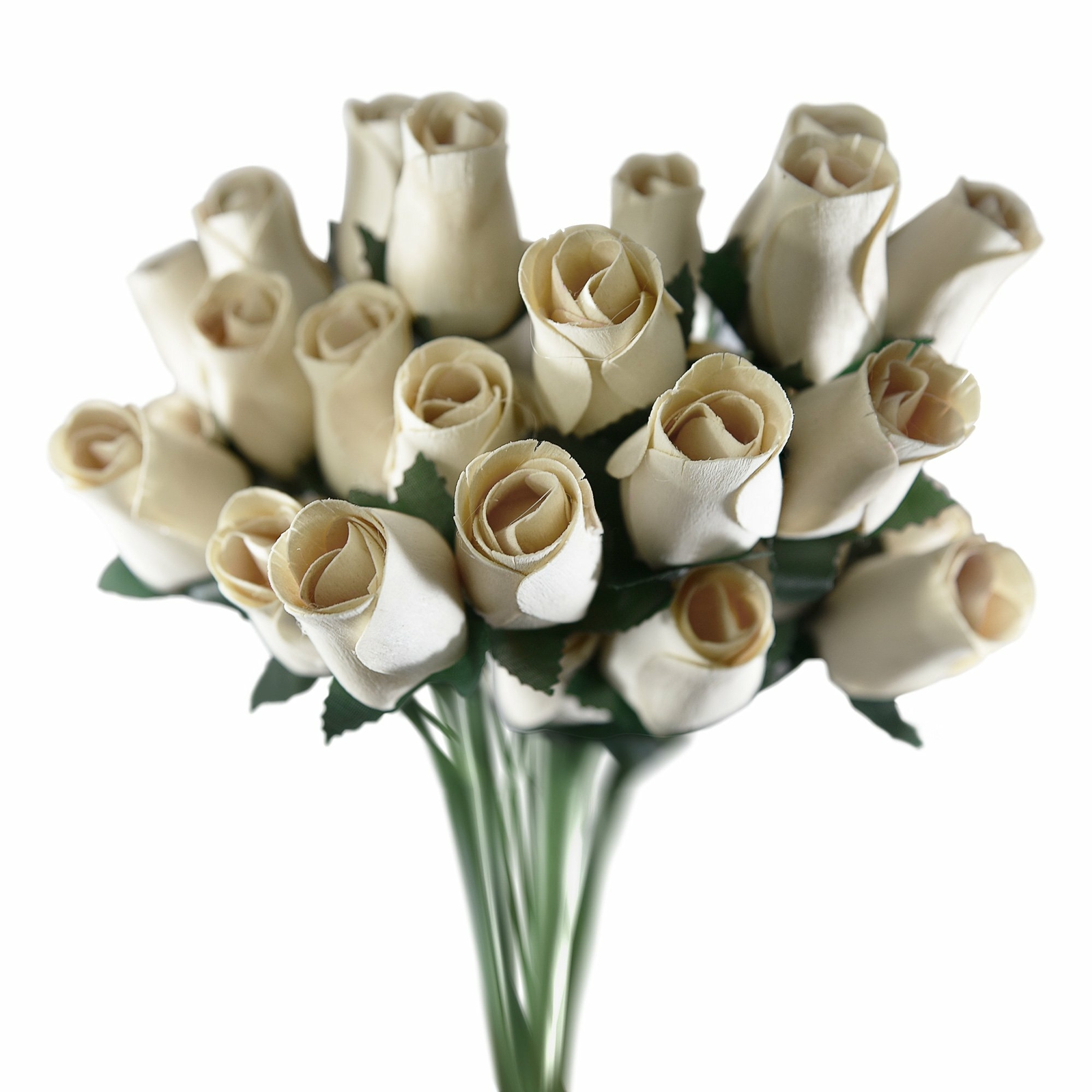 White Wooden Roses Artificial Realistic 32 Count eBay